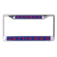 Kansas Jayhawks License Plate Frame - Red/Royal Blue
