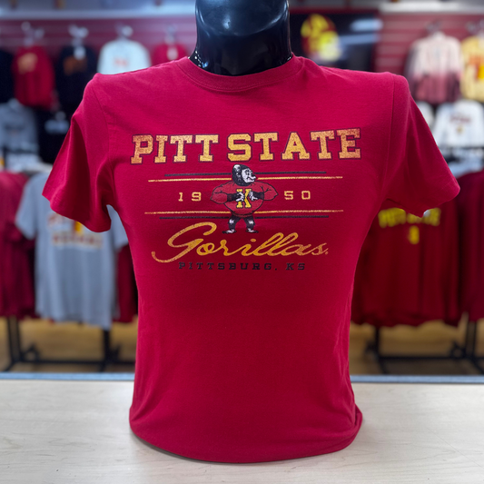 Pitt State 1950's Gorilla Tee - Red