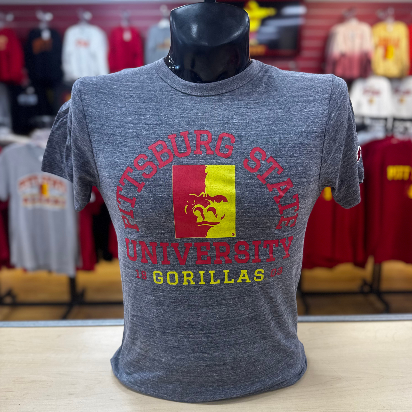 PSU Pitt State Arch Tee - Dark Heather Grey