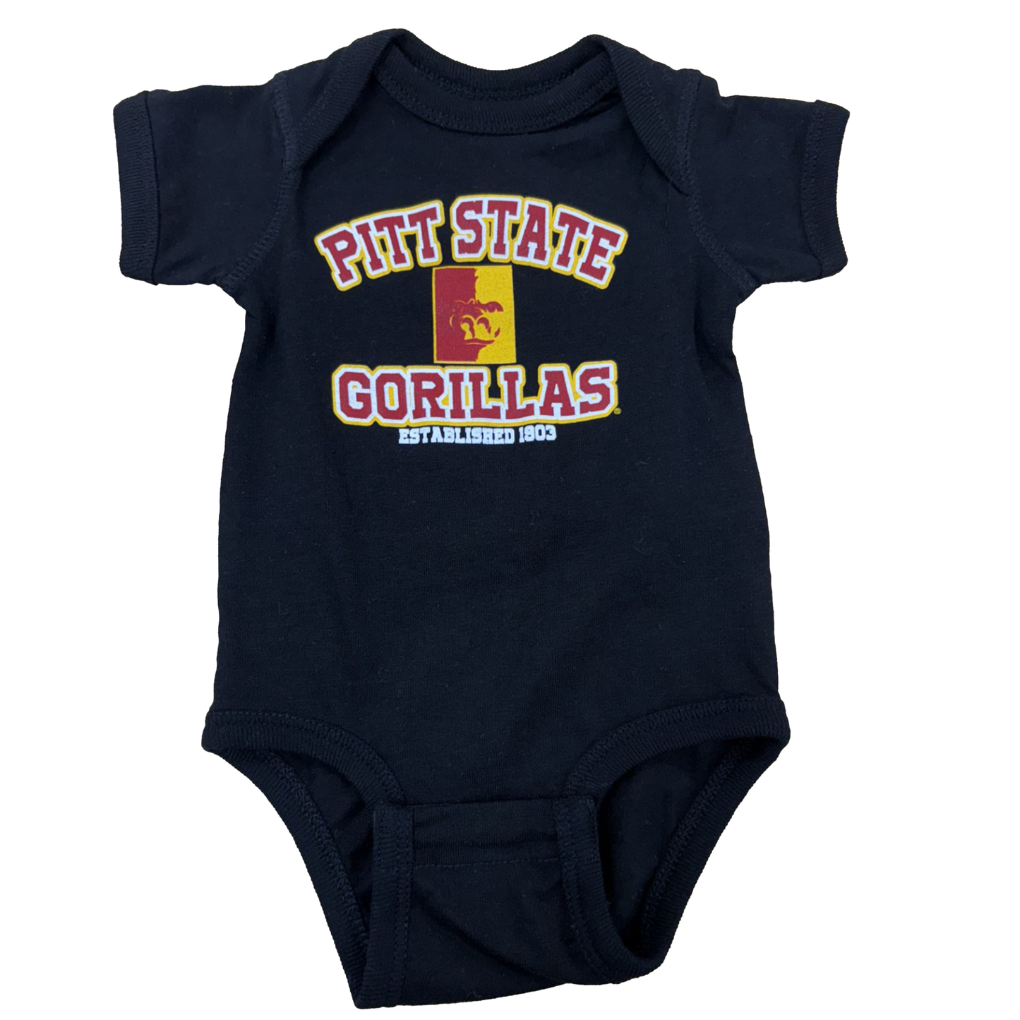 Pitt State Gorillas Onesie- Black