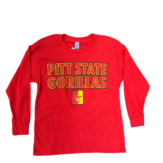 Pitt State Gorillas Classic Youth Long Sleeve - Red