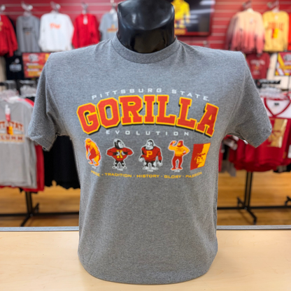 Gorillas Evolution Tee - Graphite Heather