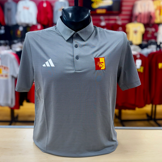 PSU Split Face Striped Polo - Grey/White