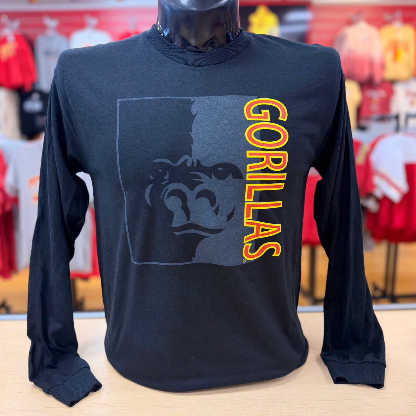 PSU Split Face Gorillas Long Sleeve Tee - Black/Grey