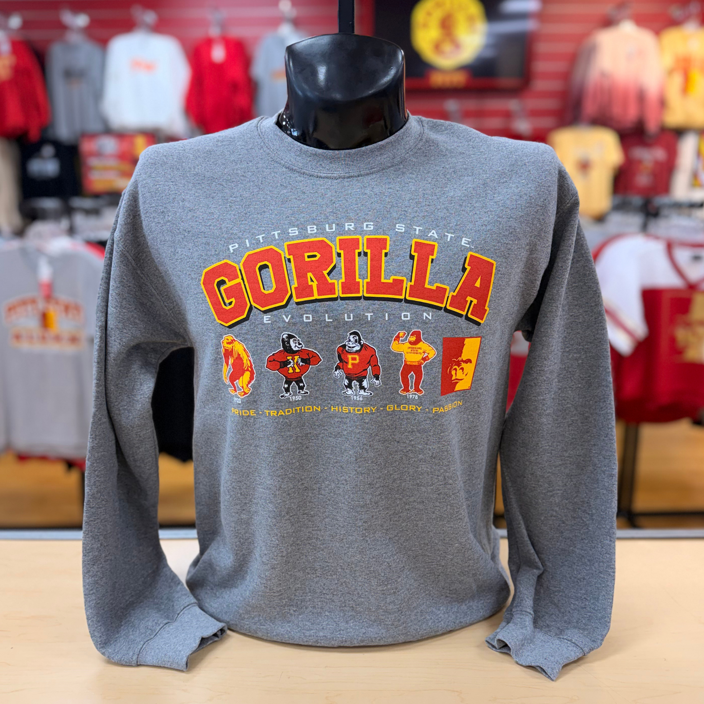 Gorillas Evolution Crewneck - Graphite/Heather