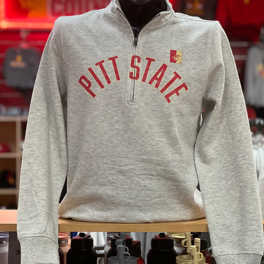PSU Vintage 1/4 Zip- Charcoal, Oatmeal Heather