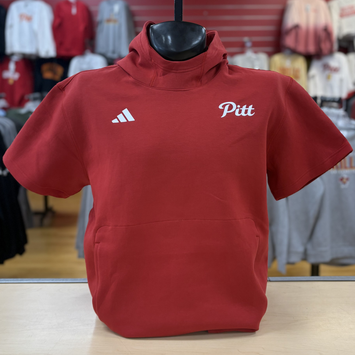 PSU Adidas Short Sleeve Hood- Grey, Red