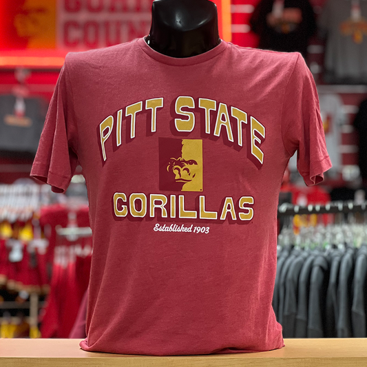 PSU Lifeguard Tee- Faded Gold, Chili
