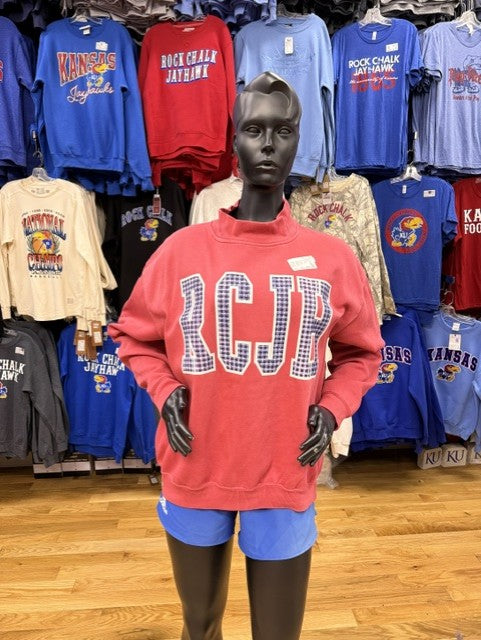 Kansas RCJH Mock Neck - Nantucket Red