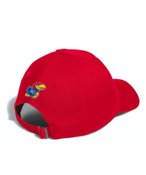 Kansas Jayhawks Rock Chalk Adidas Sideline Hat- Red