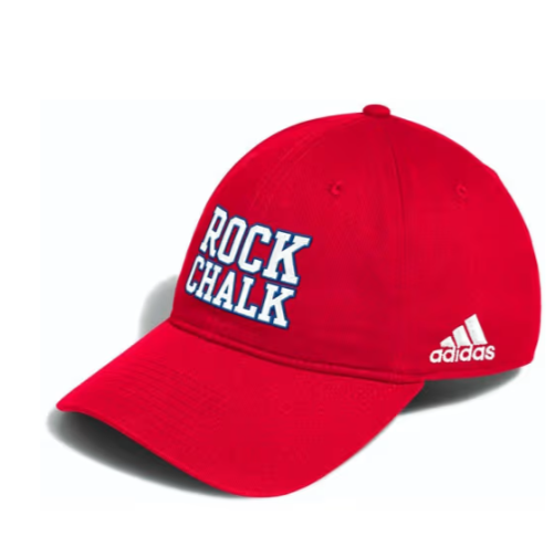 Kansas Jayhawks Rock Chalk Adidas Sideline Hat- Red