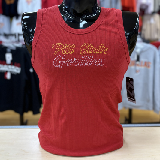 PSU Ribbed Tank- Red