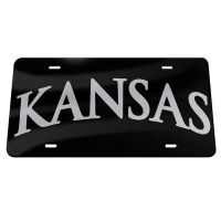 Kansas Arch License Plate - Black/Silver