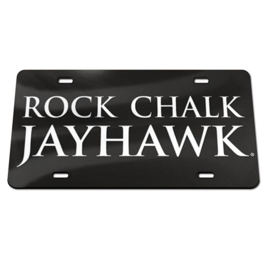 Kansas Jayhawks Classy License Plate - Black/Silver