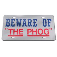 Kansas Jayhawks "Beware of the Phog" License Plate - Silver/Blue/Red