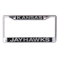 Kansas Jayhawks License Plate Frame - Black/Silver
