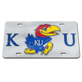 Kansas Jayhawks "K Jayhawk U" License Plate - Silver