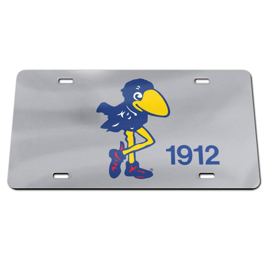 Kansas Jayhawks 1912 License Plate - Silver/Color