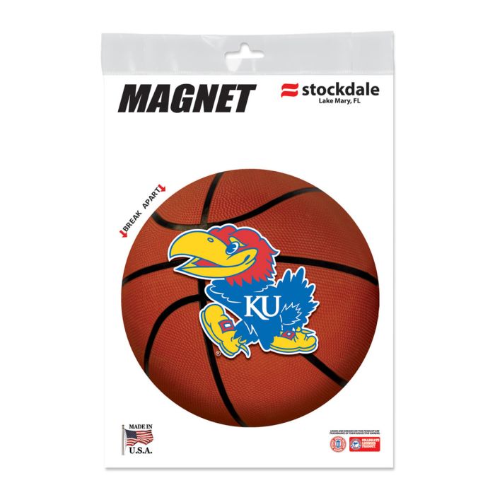 Kansas Jayhawks Basketball Magnet w/ Logo 5" x 7"