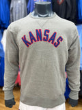 Kansas Jayhawks Kansas Arch Stitched Crewneck Sweatshirt - Grey