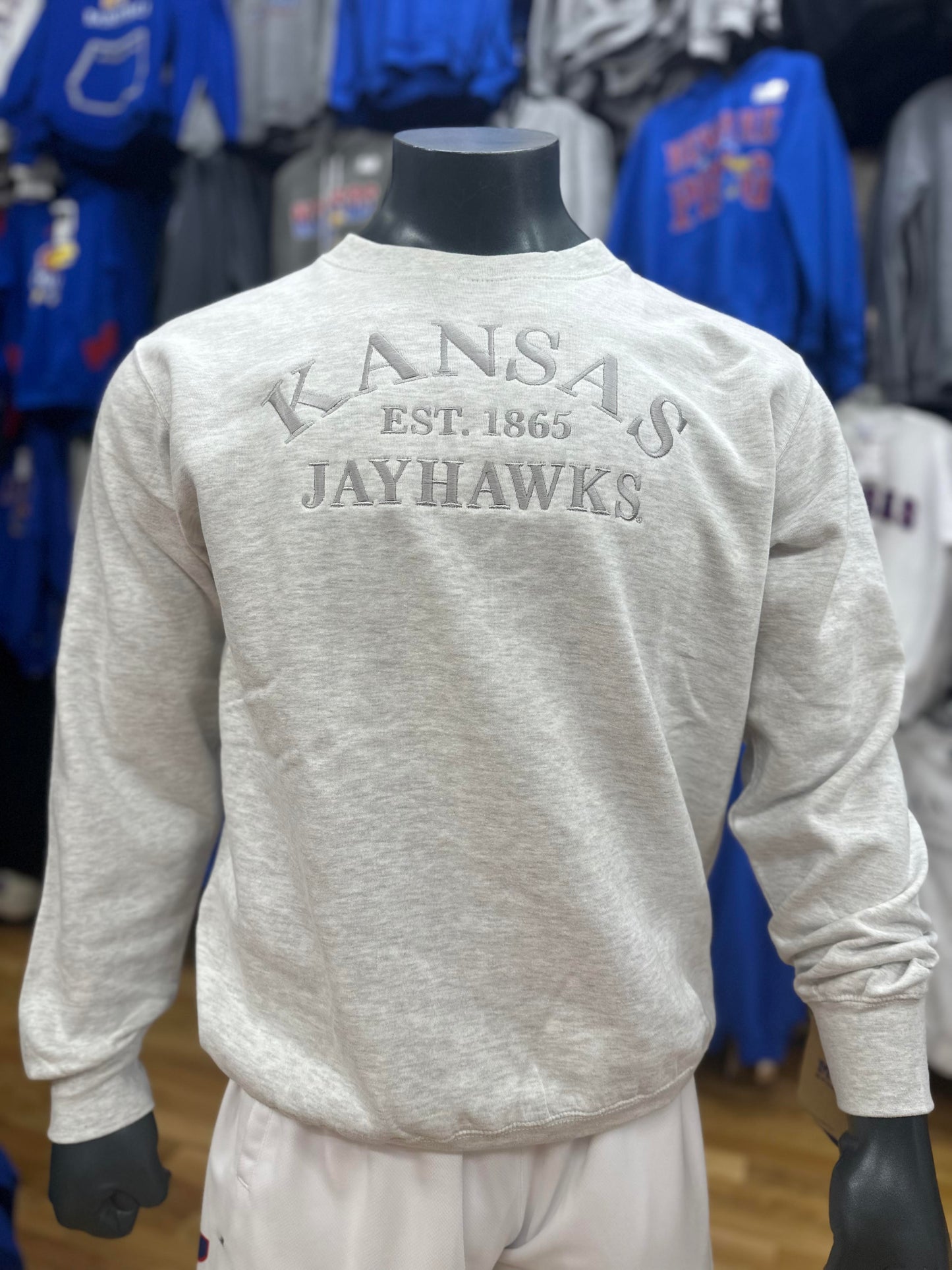 Kansas Jayhawks Established 1865 Crew - Ash