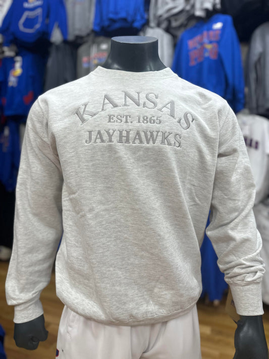 Kansas Jayhawks Established 1865 Crew - Ash