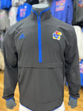 Kansas Jayhawks Woven Adidas Sideline Quarter Zip jacket - Black