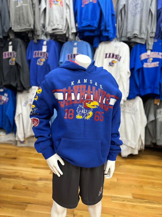 Kansas Jayhawks Youth Sweatshirt- Blue/Red