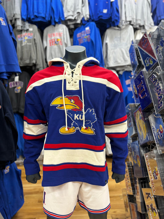Kansas Jayhawks Laser Hood 1941- White/Red/Blue