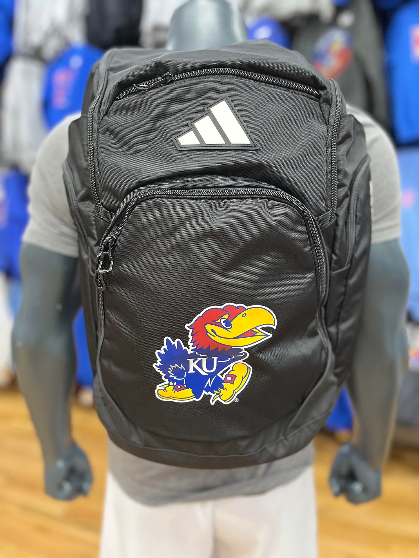 Kansas Jayhawks Adidas Sideline Backpack - Black