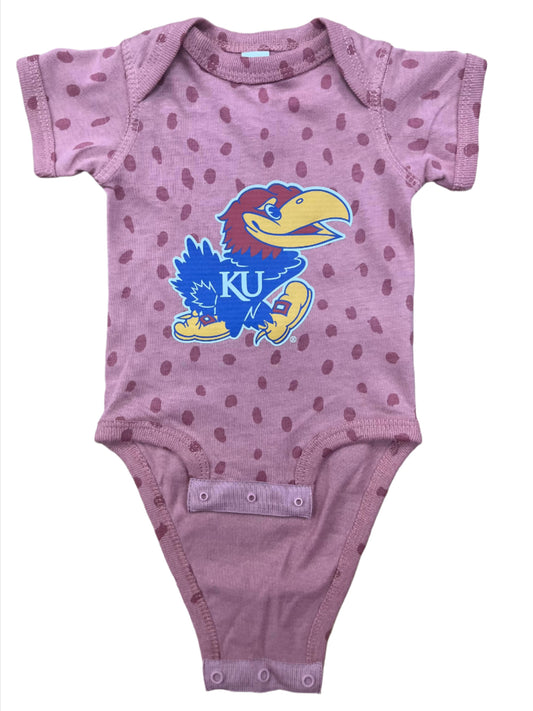 Kansas Jayhawk Infant Onesie - Mauve Spot