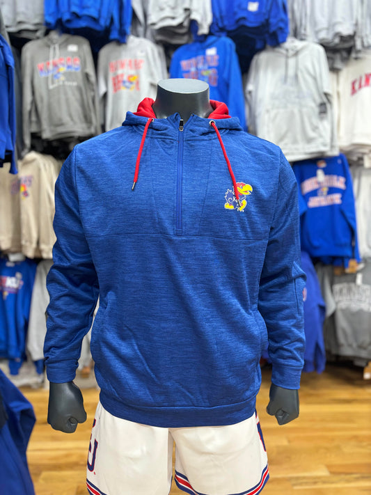Kansas Jayhawks Quarter Zip- Blue