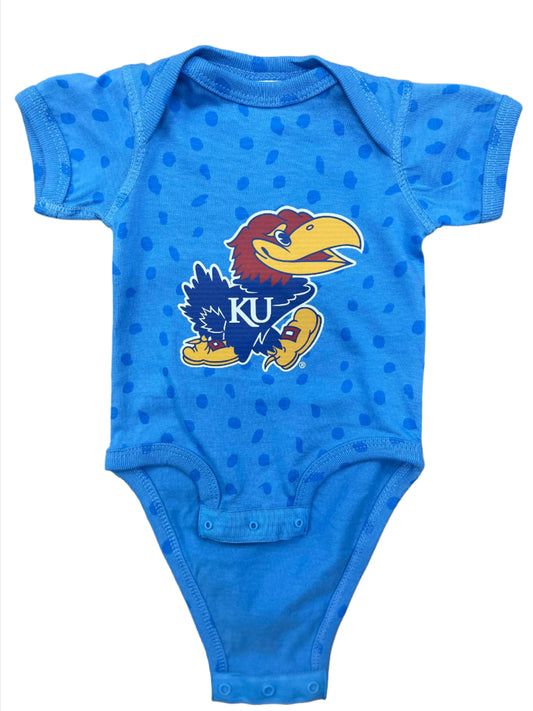 Kansas Jayhawk Infant Onesie - Blue Spot
