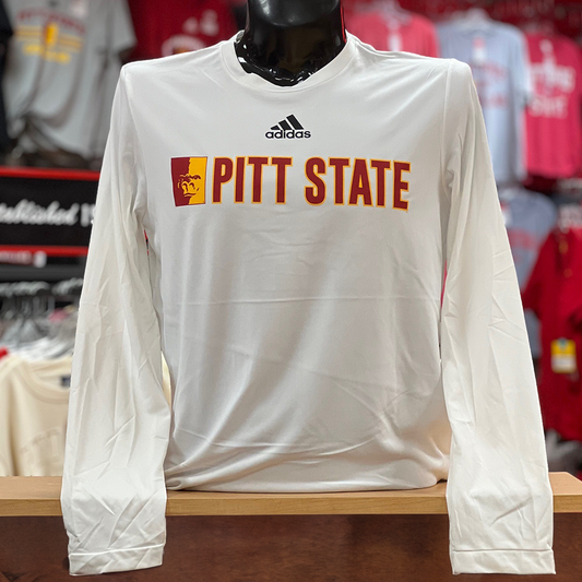 Pitt State Adidas Viper Long Sleeve Tee- White