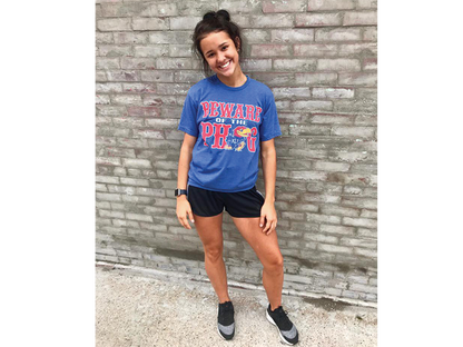 Kansas Jayhawks Beware of the Phog Triblend T-Shirt - Royal Blue Heather
