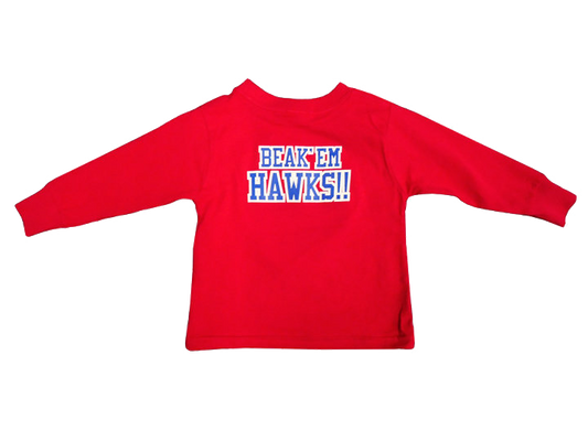 Beak 'Em Hawks Toddler LST - Red