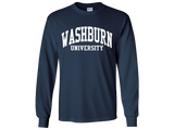 Washburn University Arch Simple Gildan Heavy Cotton Long Sleeve Shirt - Navy