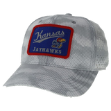 Kansas Jayhawks Script Adjustable Hat w/ Patch - Grey Camo