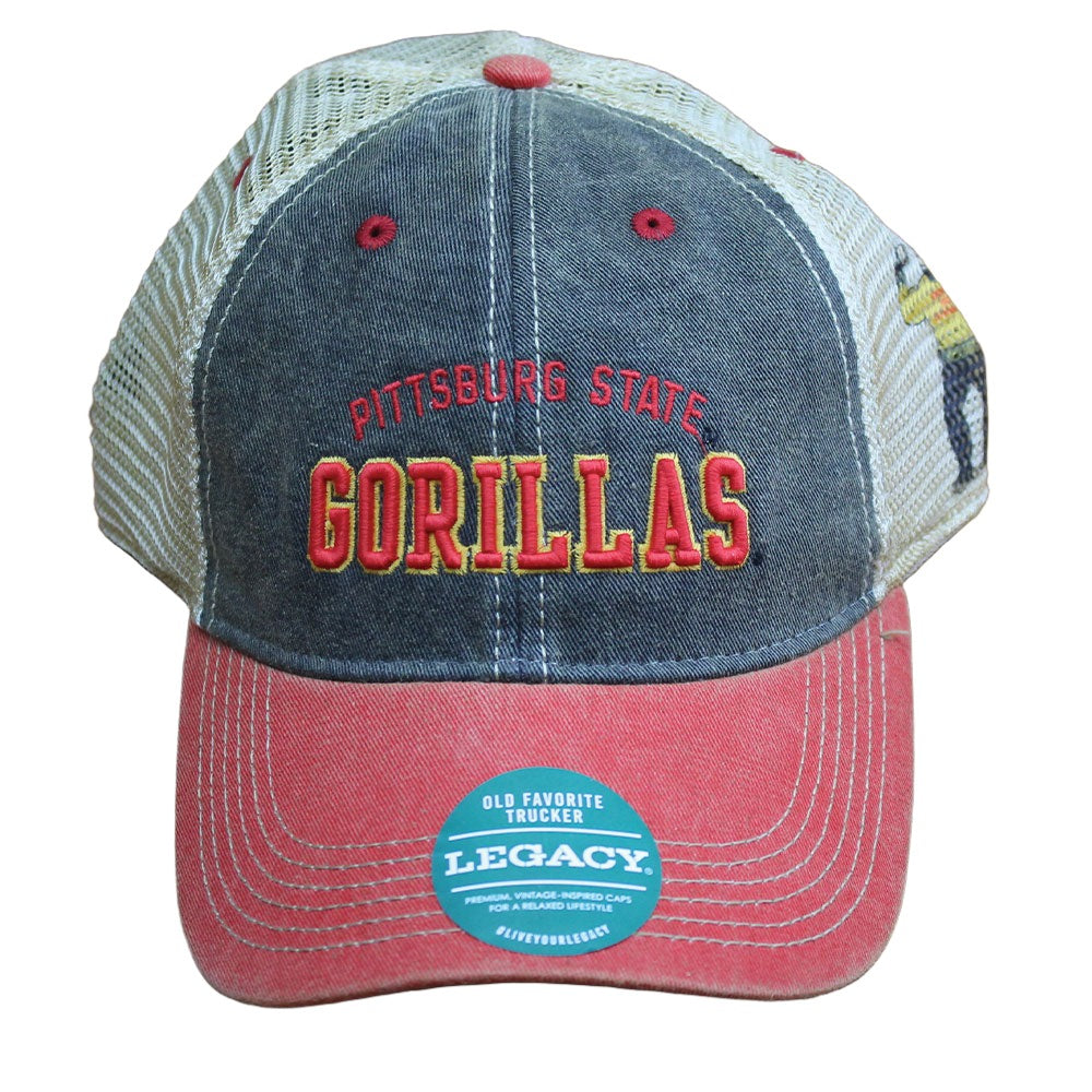 PITTSBURG STATE GORILLAS VINTAGE HAT - BLACK/RED
