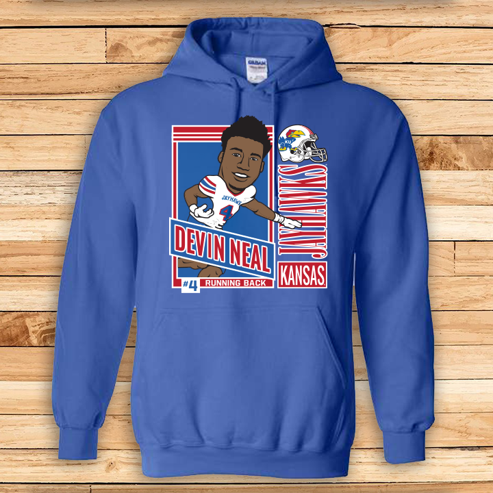 Devin Neal Kansas Football Caricature Hoodie - Royal Blue – Jocks Nitch