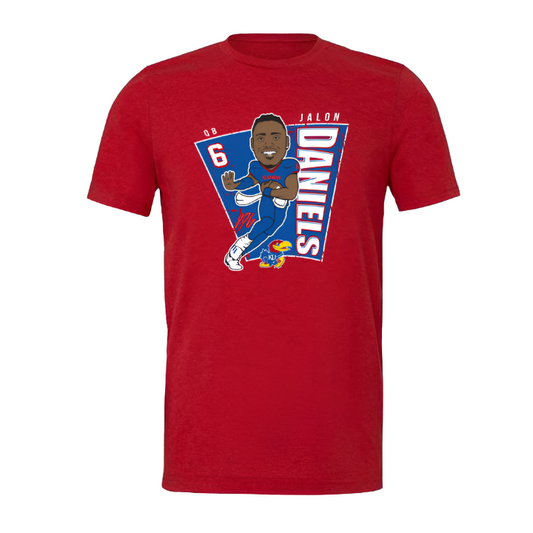 Kansas Jayhawks Jalon Daniels KU Football Triblend T-Shirt - Red