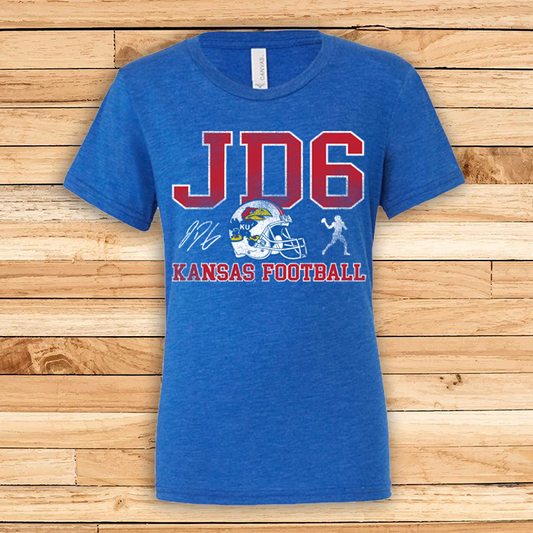 Kansas Jayhawks JD6 Jalon Daniels Helmet Triblend T-Shirt - Royal