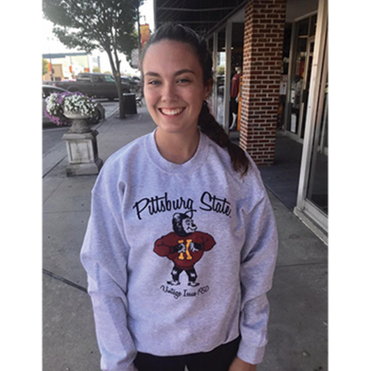 Pittsburg State Vintage 1950 Crewneck - Ash