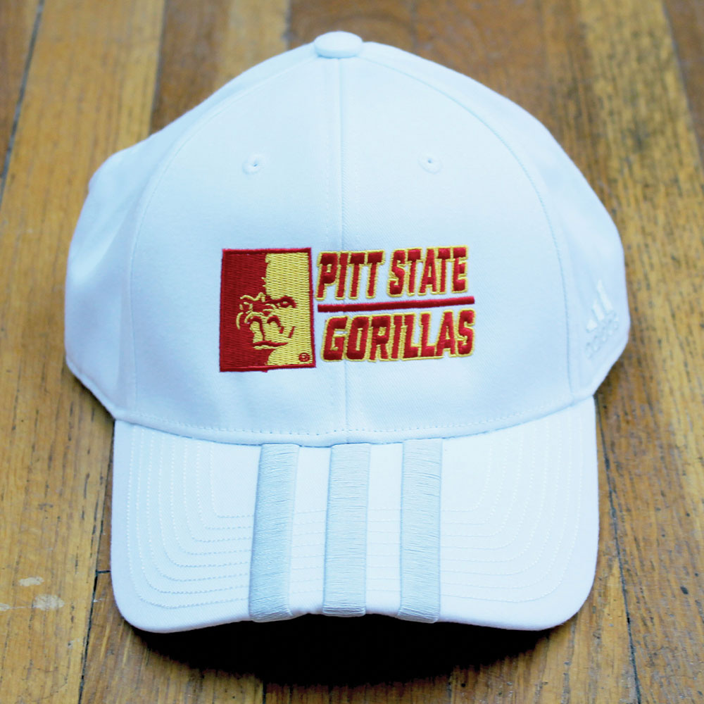PITT STATE GORILLAS ADIDAS 3 STRIPE HAT - WHITE