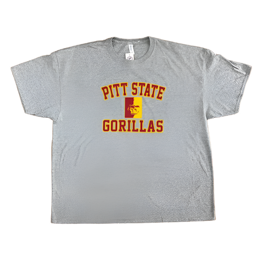 Pitt State Gorillas Arch New Classic Tee - Heather Grey