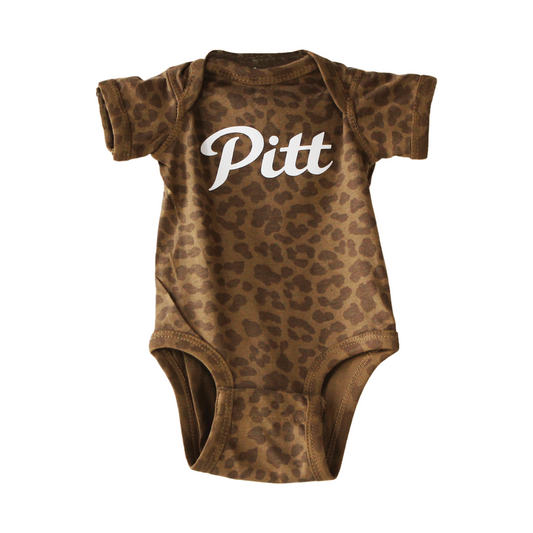 INFANT - PITT SCRIPT LEOPARD ONESIE