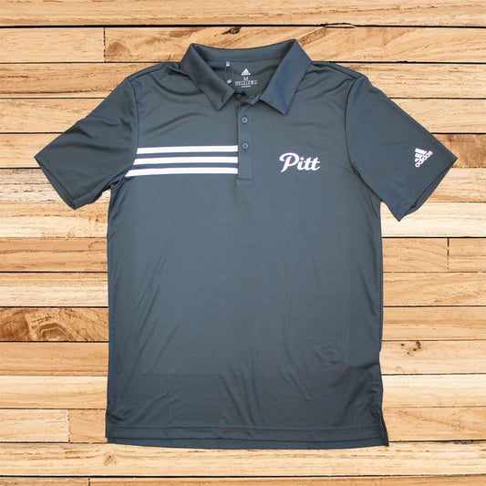 Adidas Pitt State Gorillas Script Stripe Polo - Black