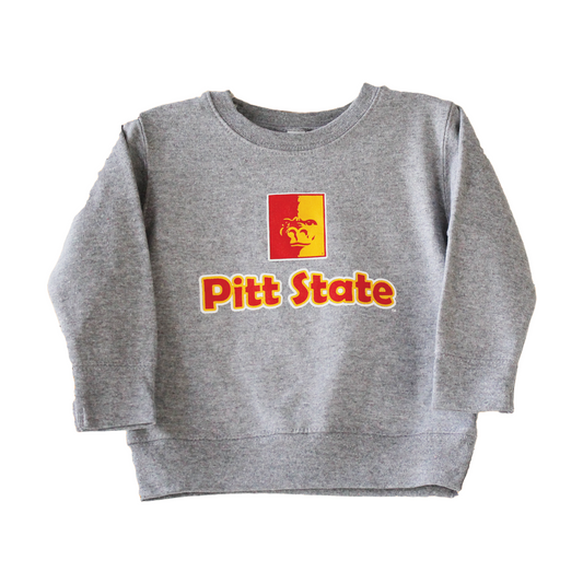 Pitt State Gorillas Toddler Crew - Heather Grey