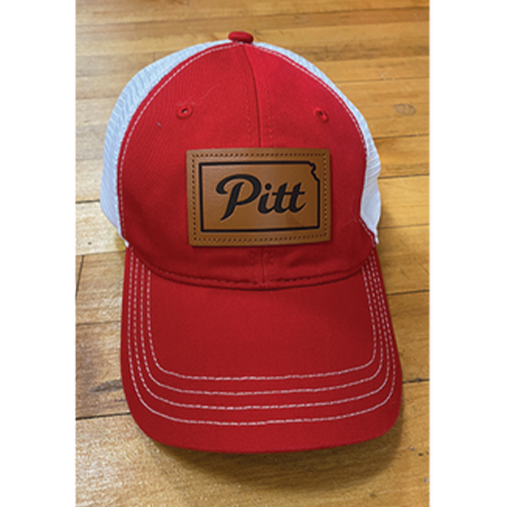 Pitt State Richardson Script Leather Hat - Red/White