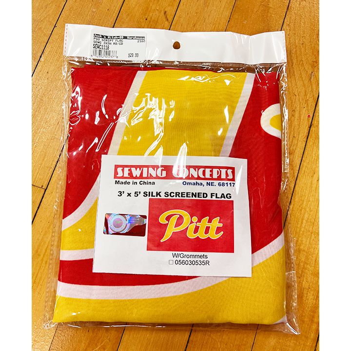 Pitt Script Flag - Red/Gold